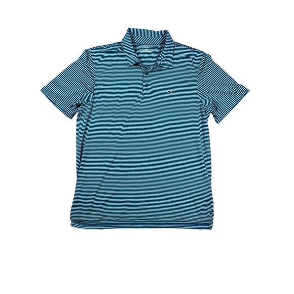 Vineyard Vines Blue Striped Polo Shirt - Picture 1 of 6